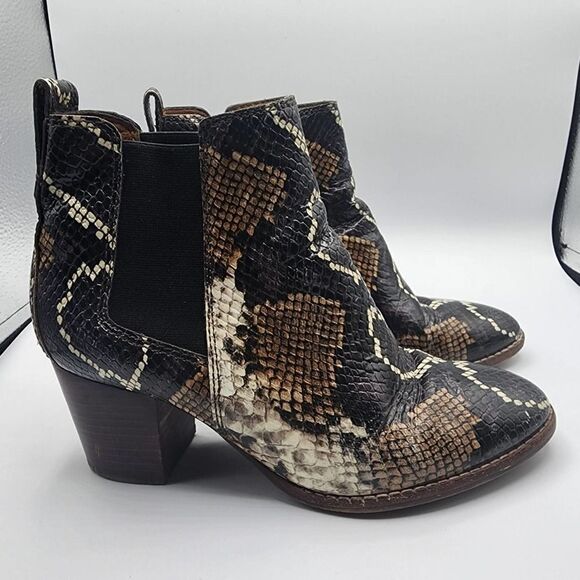 Madewell Regan snake embossed leather ankle boots - Picture 1 of 7